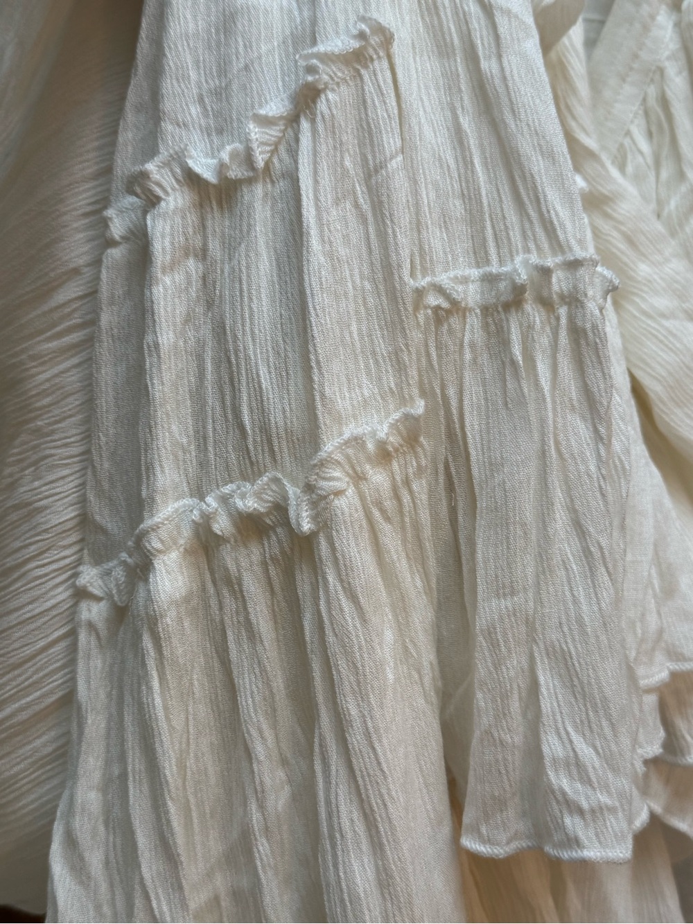 White Smocked Strapless Tiered Maxi Dress - Picture 11 of 13